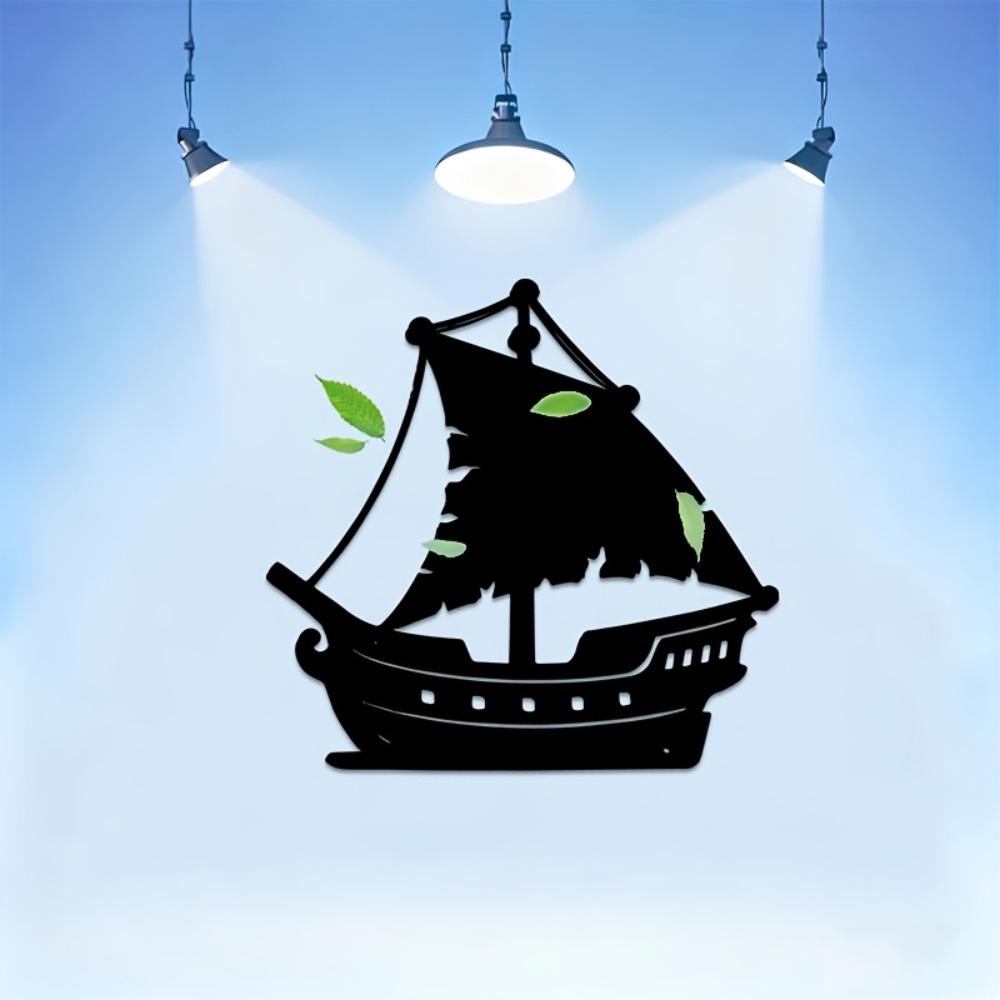 Vintage Sailboat Metal Wall Art, Distressed Iron Sculpture, Nautical Theme Wall Decor for Living Room, Bedroom, Office, Restaurant