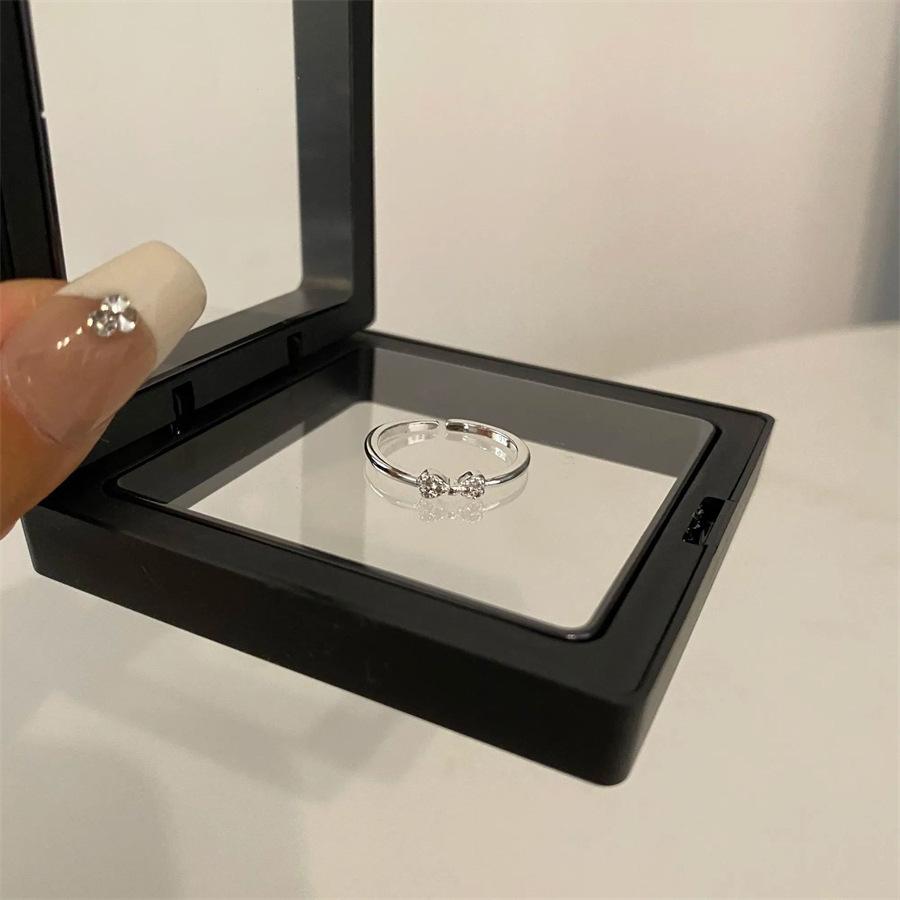 Over 120 Styles Korean style zircon diamond ring women's 925 sterling silver spring and summer niche light luxury high-end index finger ring open ring