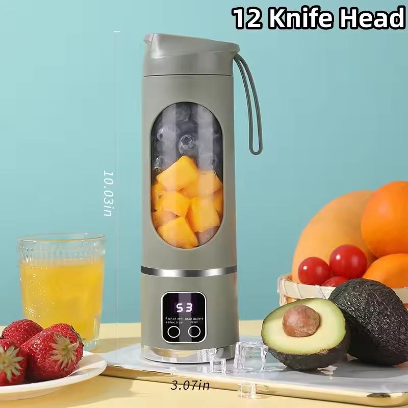 

2025 New Household Charging MINI Crushed Ice Electric Juicer Powerful Motor 450ML Large Capacity Digital Display Juice Cup зелений