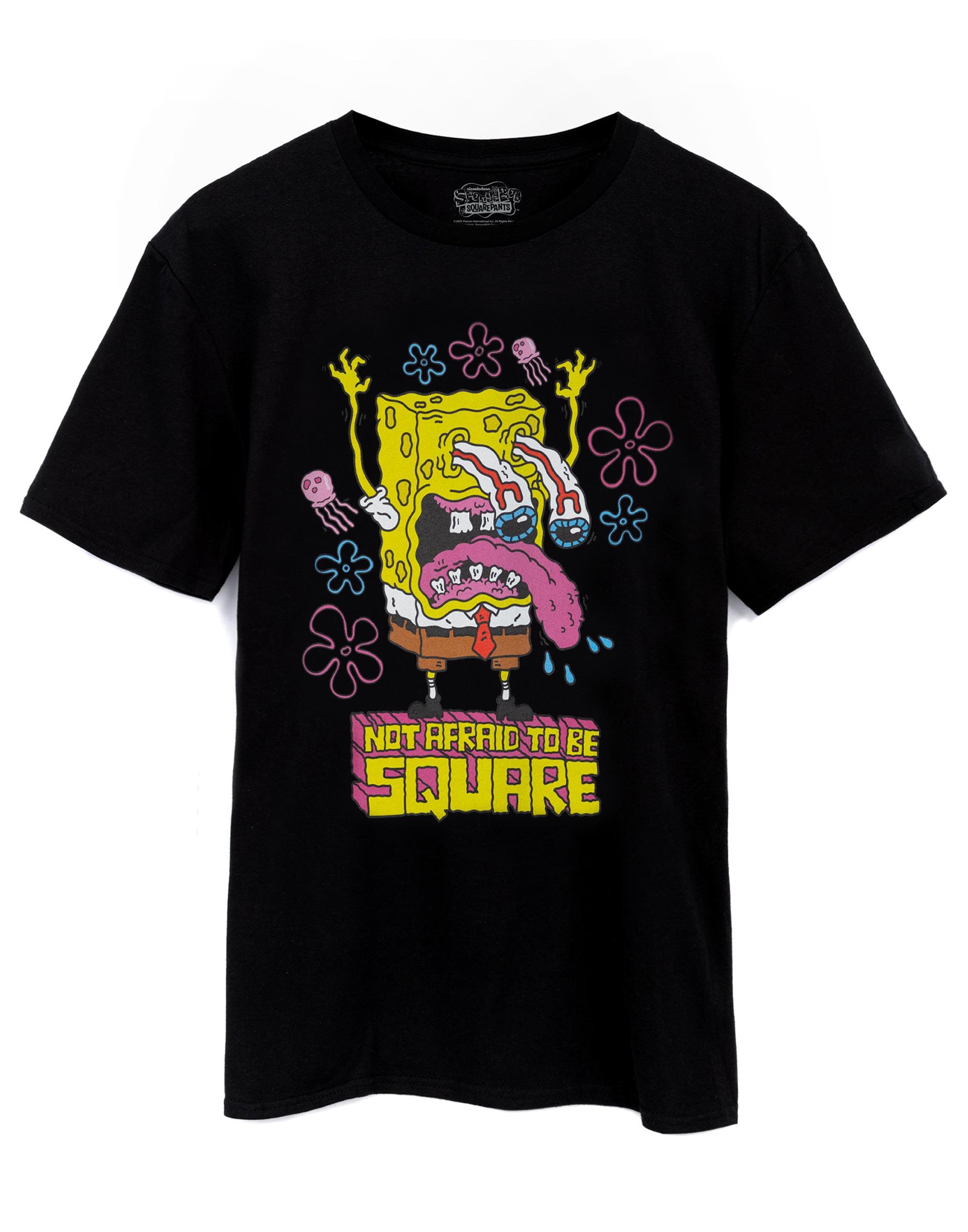 SpongeBob SquarePants Short Sleeved TShirt Unisexs Black Official Merch M