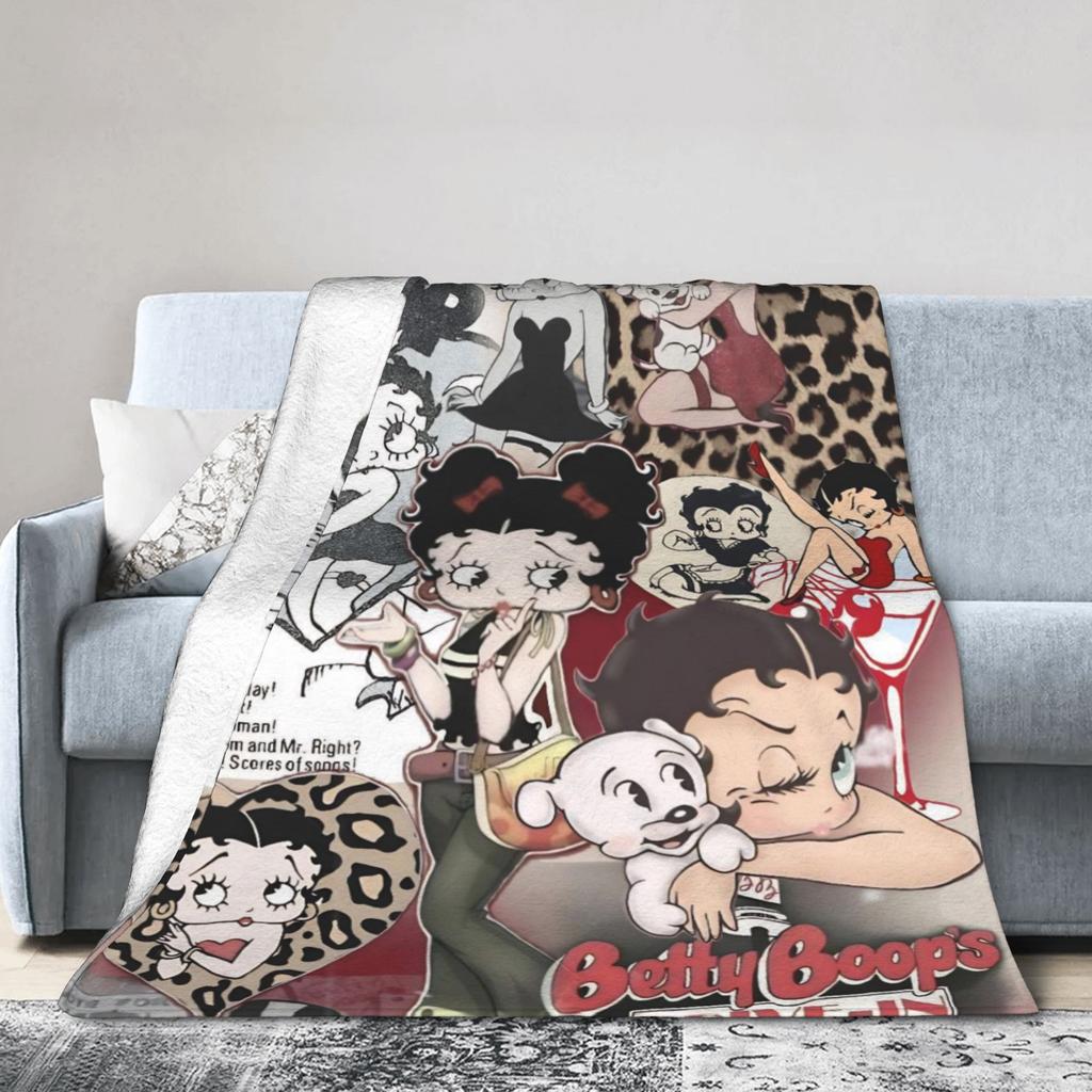 B-Bettys Boops Blanket Multiple Sizes Cozy and Lightweight  Throw Blankets for Sofa Couch and Bed