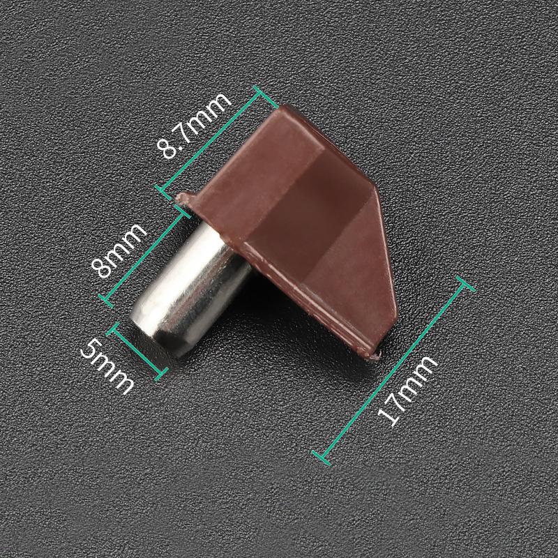 20Pcs 5mm Kitchen Cabinet Shelf Studs Pegs with Metal Pin Shelves Support Seperator Fixed Cupboard Wood Furniture Bracket Holder