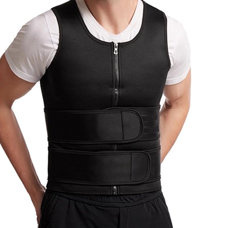 Men's Sweat-Wicking Vest: Intense Fitness Body Shaper with Double Waistband for Tummy Control and Summer Sweat Management