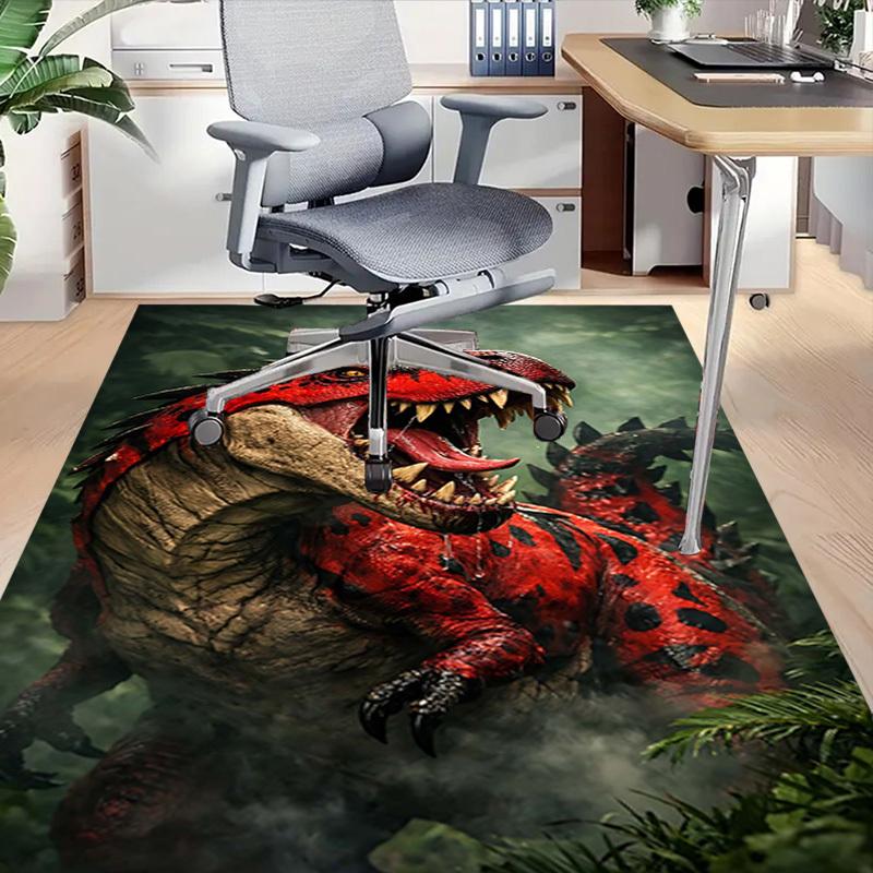 1PC Tyrannosaurus rex, Prehistoric creature Non-Slip Floor Carpet Compatible for Office&Living Room&Bedroom&Dining room - Weave Machine-S0332