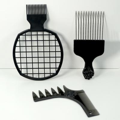 Friseursalon Wellenförmige Haarbürste Afro Frisuren Kohlefaser Pick Kamm 3-teiliges Haarkamm Set Haarschwamm Wellenfrisur Pflege Werkzeug