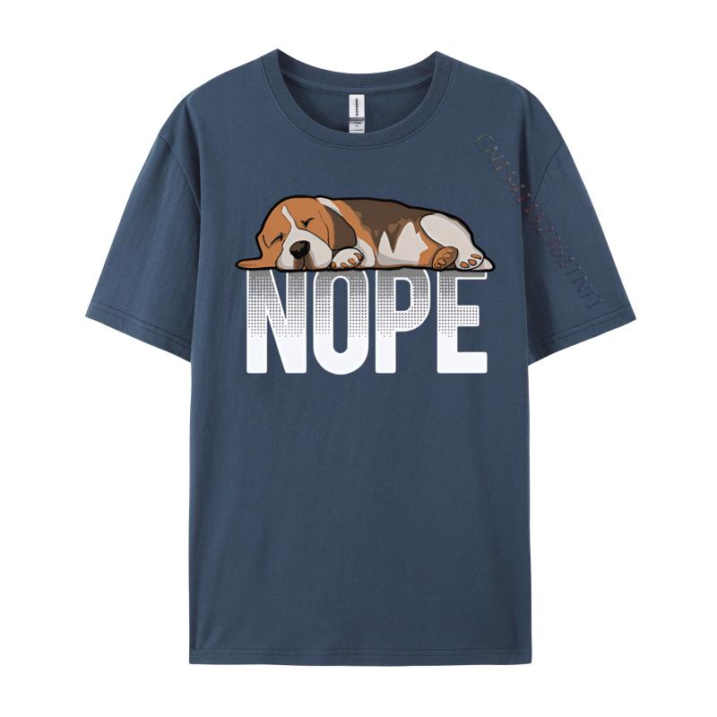 Beagle Dog Nope Vintage Tshirt Mens All Cotton Loose Fitting Oversized Tshirt Top Grahpic Tee Shirt