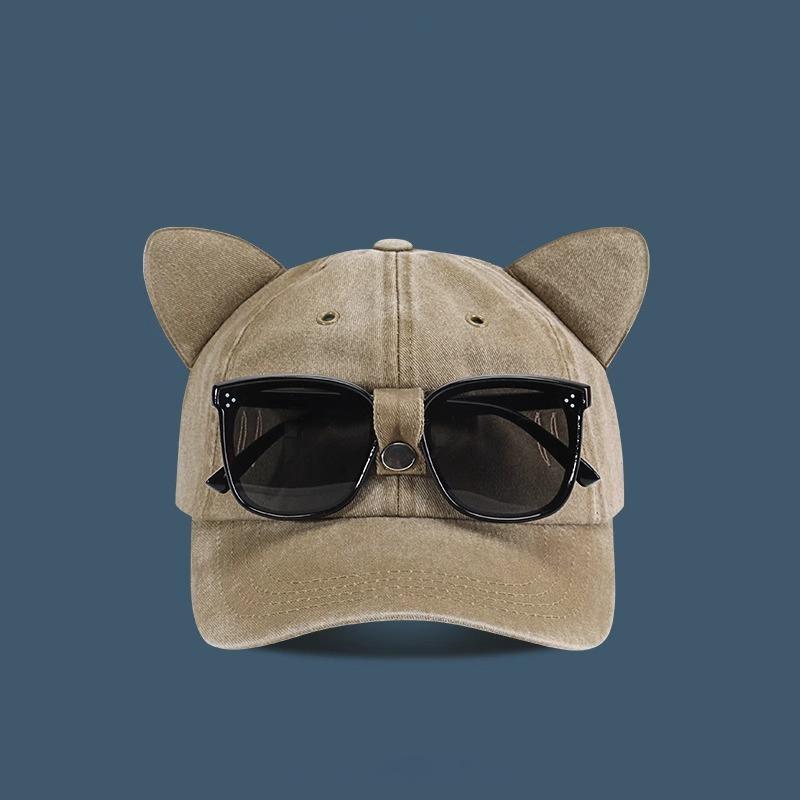 Baseball Cap Cool And Unique Sunglasses Reversible Baseball Cap Niche Cat Ear Hat