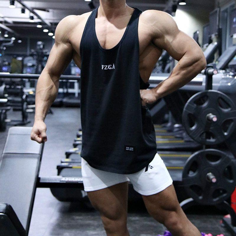 Muscle Fitness Brothers Korean Style Sports Fitness Vest Loose Breathable Stretch Slim fit Sleeveless Training Bottoming Shirt