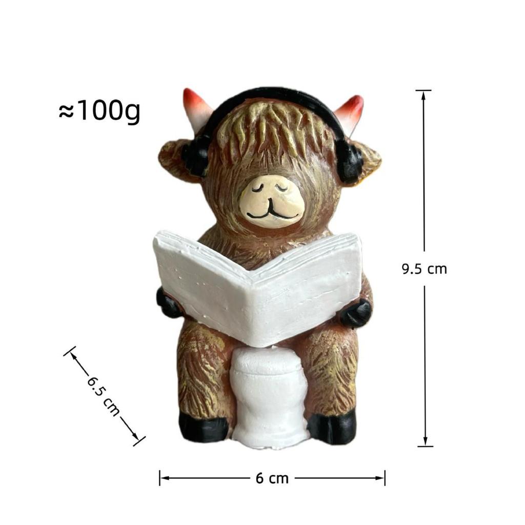 Highland Cow Resin Statue: Creative Festival Bathroom and Home Decoration Gift