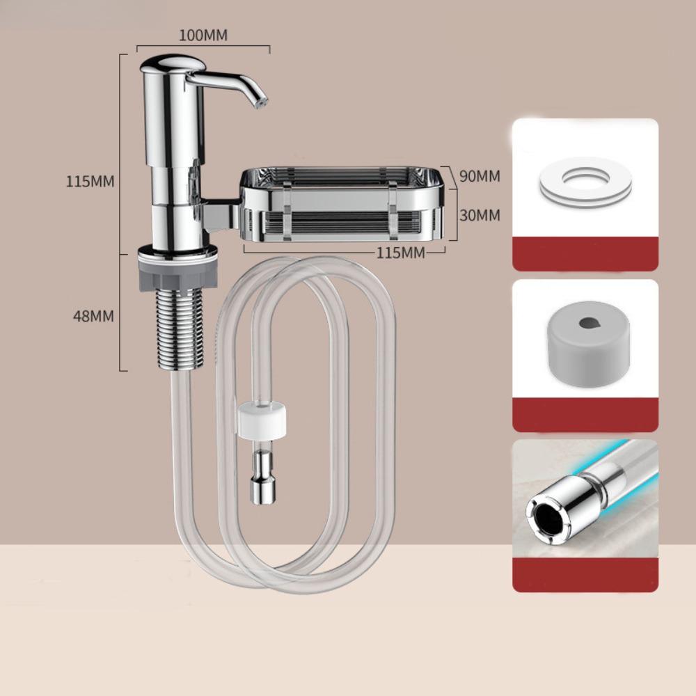 

High Suction Power Sink Soap Dispenser Space Saving Under Counter Soap Dispenser Bathroom Vanity срібний
