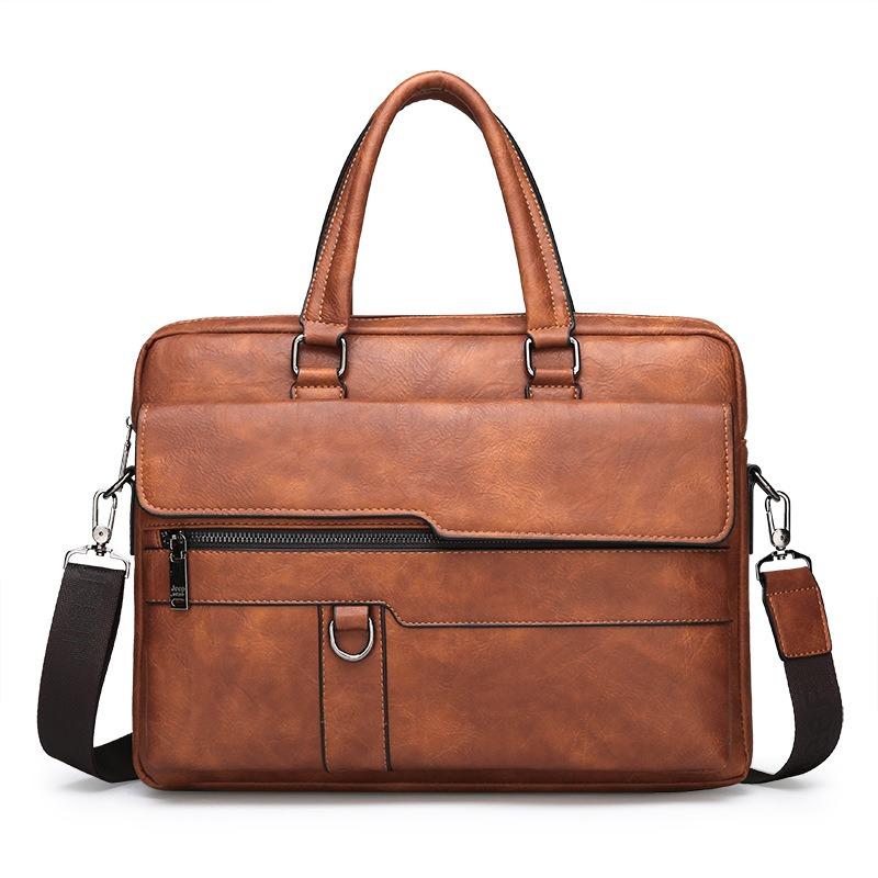 New Portable Men's Briefcase Computer Crossbody Business Leisure Business Travel Office Shoulder Bag