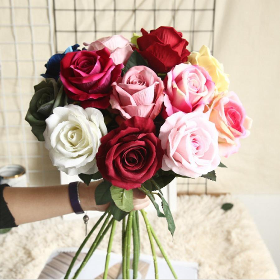 5Pcs Artificial Flowers Cheap Bouquet Beautiful Silk Roses Wedding Vase for Home Decor Fake Plants Christmas Decorative Wreaths