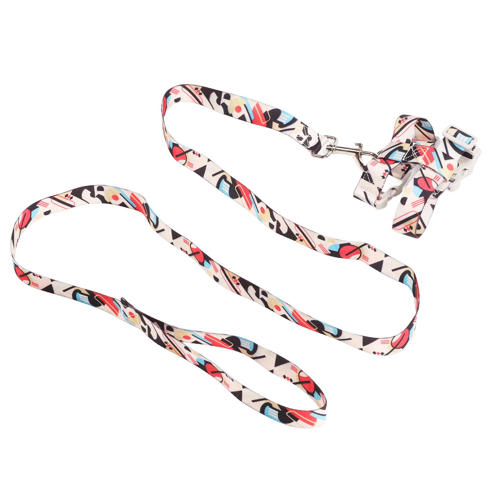 Cat Harness Leash Set Nylon Adjustable Escape Proof Dog Chest Harness Traction Rope for Outdoor Walking S size