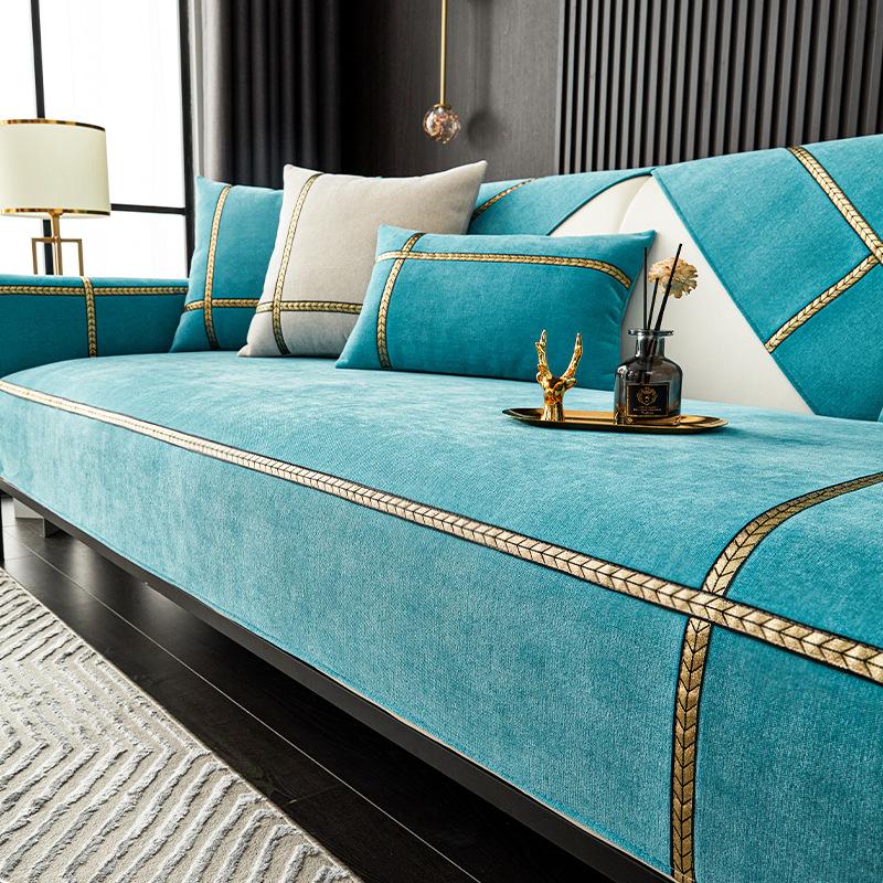 

Chenier Light Luxury Modern High-End Sofa Cushion New Four-Season Universal Non-Slip Leather Sofa Cover Seat Cushion 70*70cm