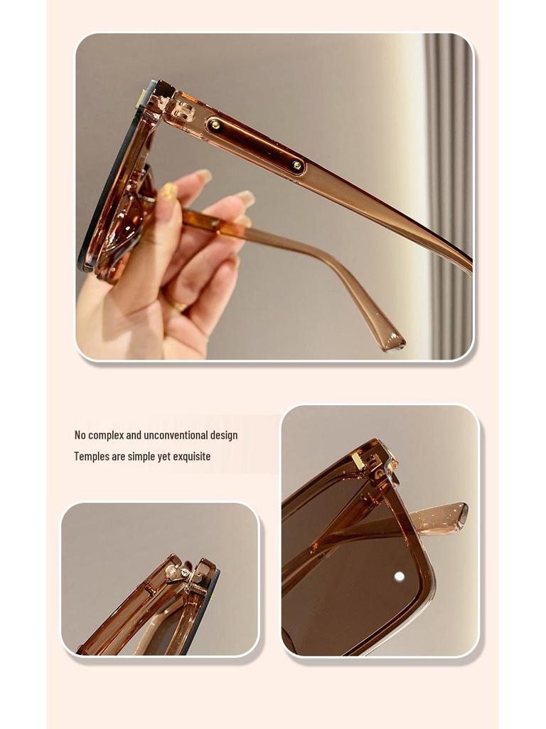 High-End Korean Style Fashion Sunglasses - Trendy Large Frame Anti-UV, Face-Slimming Design for Men & Women Travel