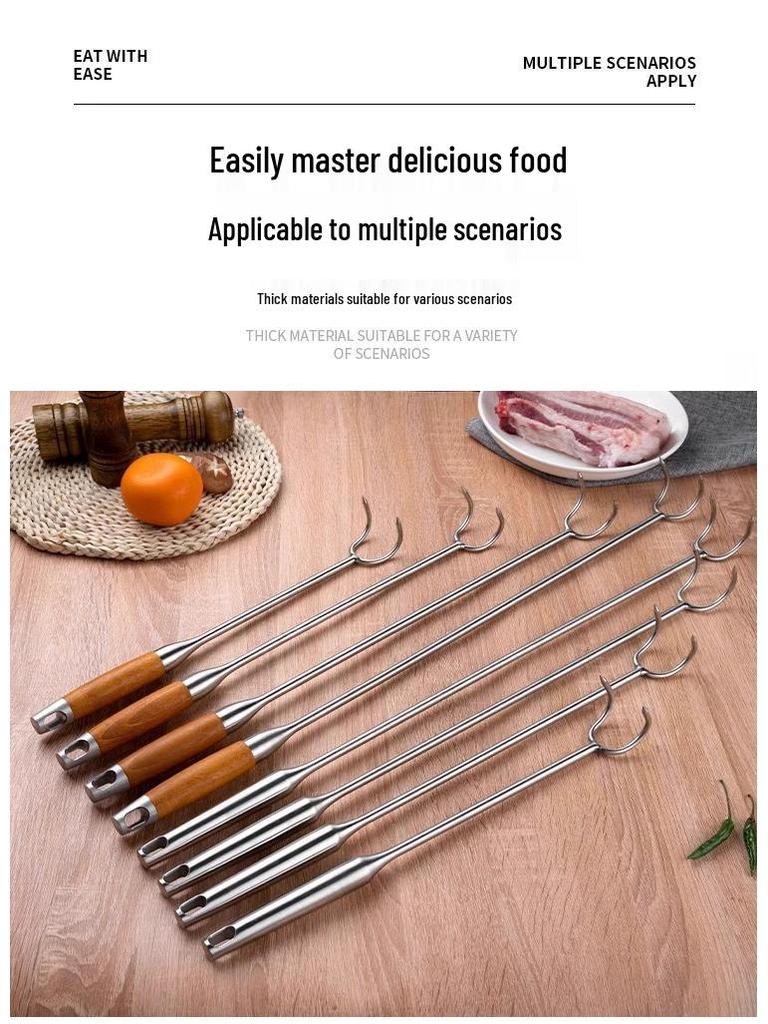 Stainless Steel Meat Hook with Newcomer Discount – Grab Cooked or Braised Meat with Thickened Long Handle