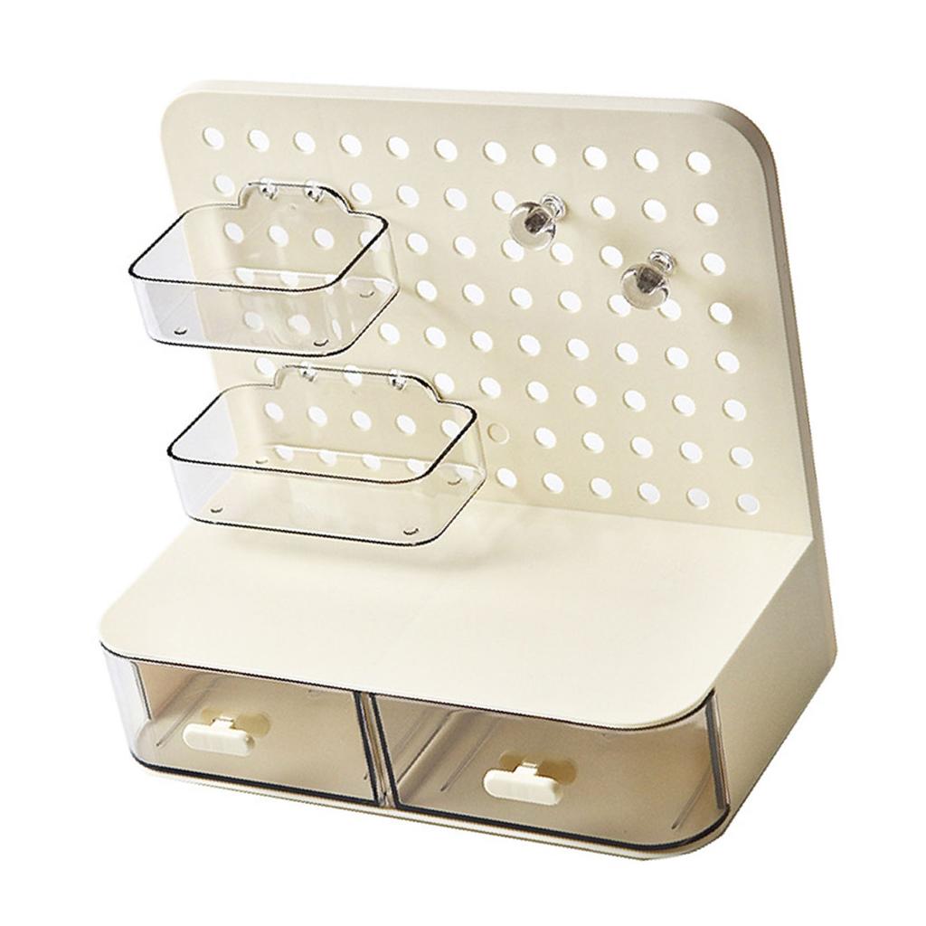 Pegboard Desktop   Simple Multifunctional Plastic Storage Rack with Drawers for Stationery Headbands
