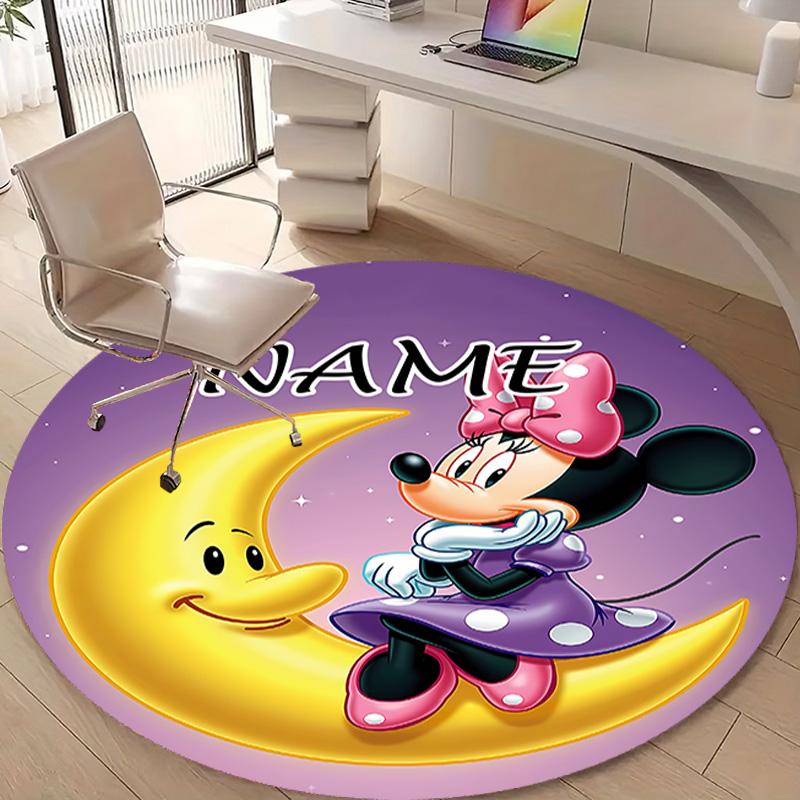 Personalized M-Minnie Round Chair Office Rug - Perfect for Mat, Office Chair & More - Ideal Gift for Birthdays and Holidays