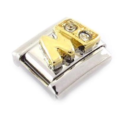 [C6077] - Masche 'Buchstabe W' Gold Weiß