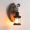 Classic Nordic Natural Wood Mental Retro Wall Lamp Vintage Boat Wood Light Fixture Mode for Bar Restaurant Pendant Light