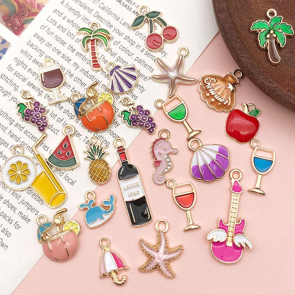 Cute Cartoon Alloy Drip Oil Jewelry Pendants for DIY Phone Chains and Necklaces