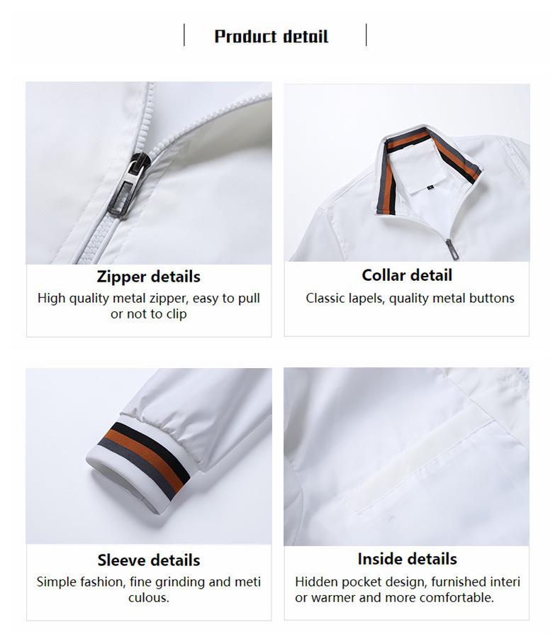 Men's Casual Fleece & Cotton Sports Jacket - Solid Color Spring/Autumn Outerwear