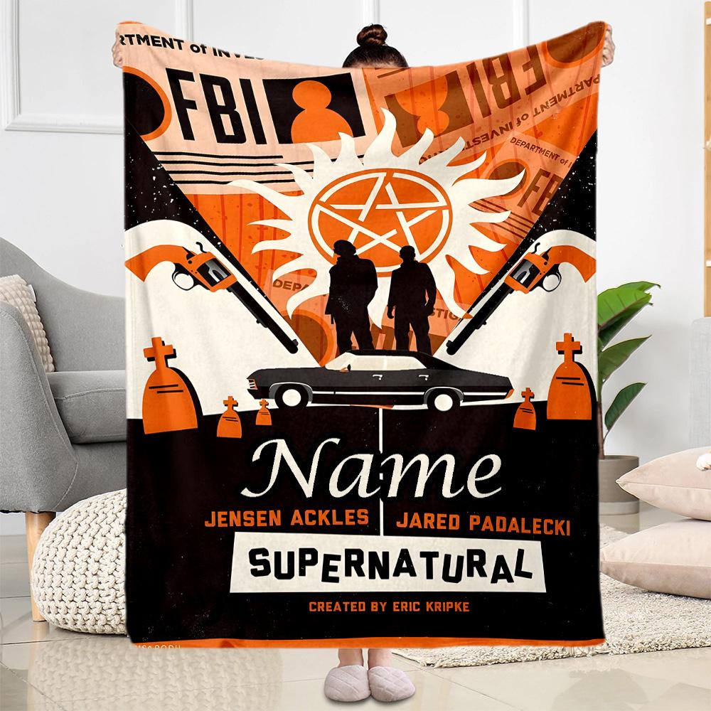 Supernatural: Journey Customize Your Name Blanket Multi-purpose Personalized Blanket Soft & Cozy Versatile for Nap Living Room Sofa Livingroom