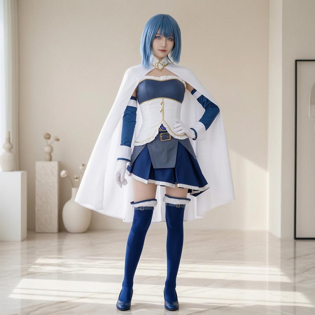 Madoka Magica Cosplay Costume With Polyester Fabric For Anime Role Play