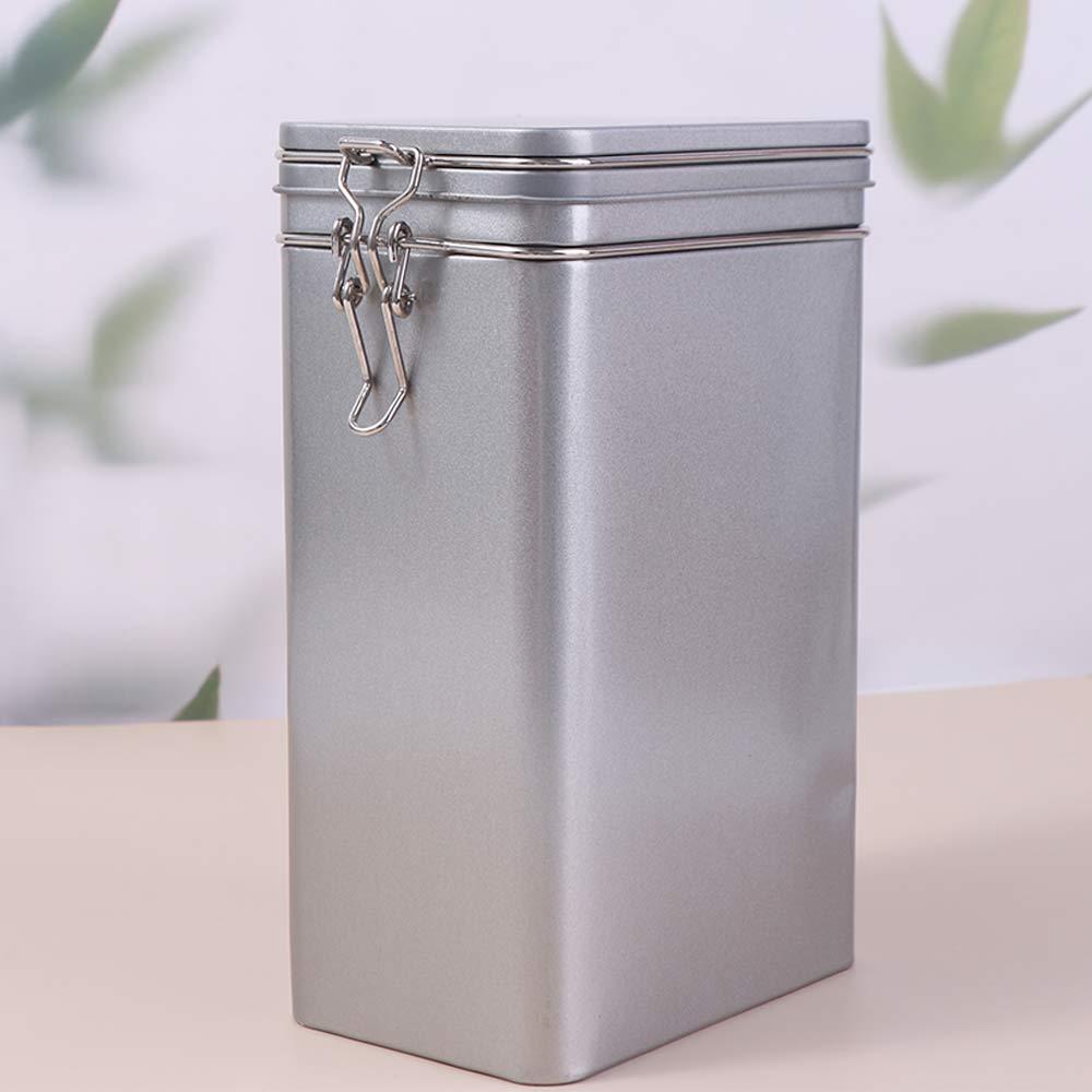 Stříbrná nádoba na kávu Odolná proti vlhkosti Plechová krabička Kovová nádoba Pouzdro na skladování potravin Domov