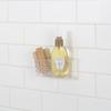 Medium Suction Cup Shower Organizer Clear Plastic Bathroom Basket Self-Draining Holds Razor Soap Easy Install Rust Resistant