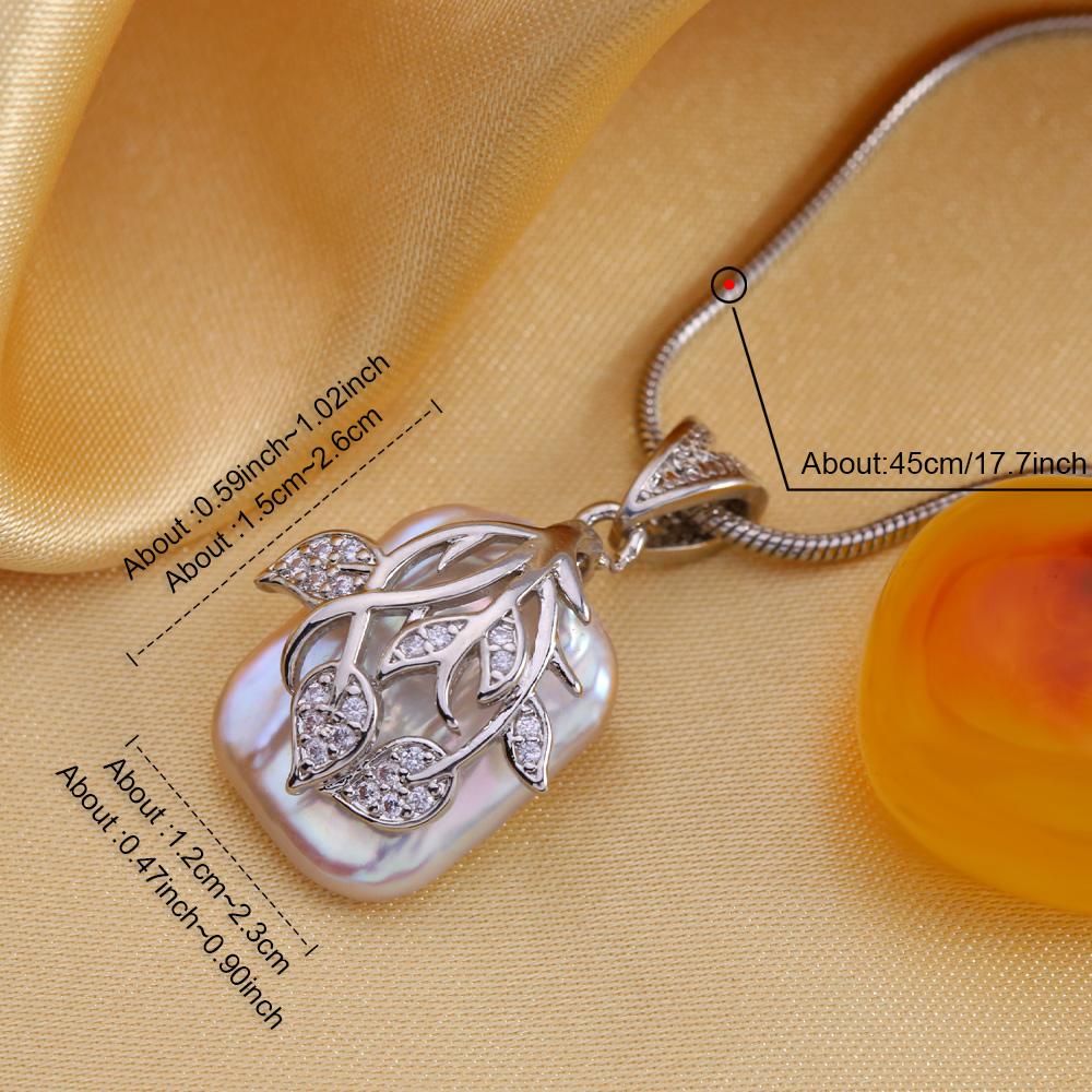 SENIKO Collane di perle barocche di grandi dimensioni d'acqua dolce naturale per donna Ciondolo con zirconi cubici di fiori alla moda con catena regalo di compleanno
