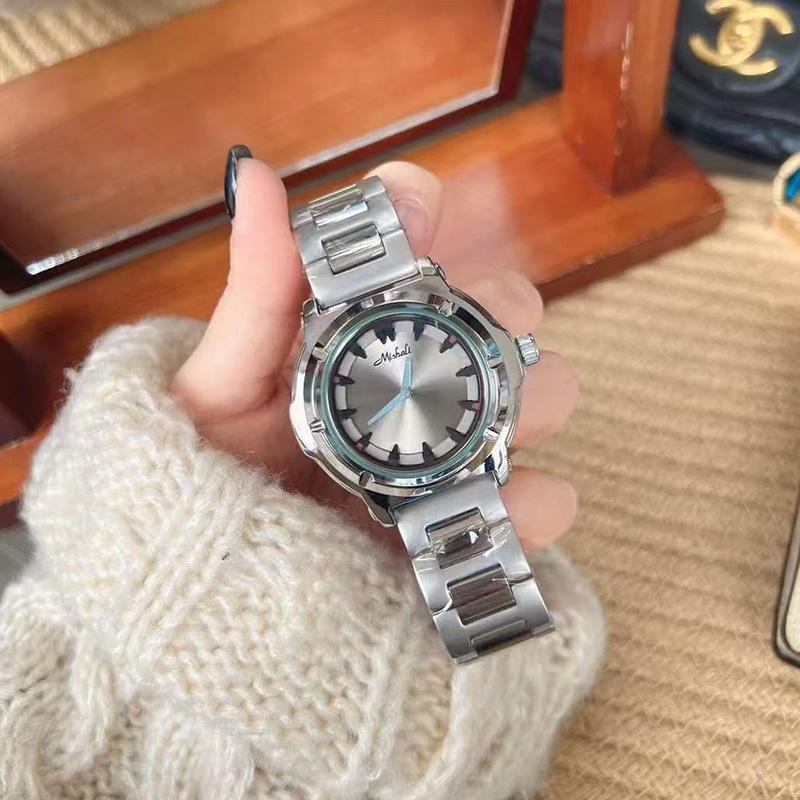 Fashion Red Watch Trendy Women S Watch Personalized Large Dial White Steel Women
