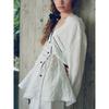 Za2024 Summer New Product Women's Clothes Asymmetric Long Sleeves Stripes Kimono Coat Shirt 2010782 064
