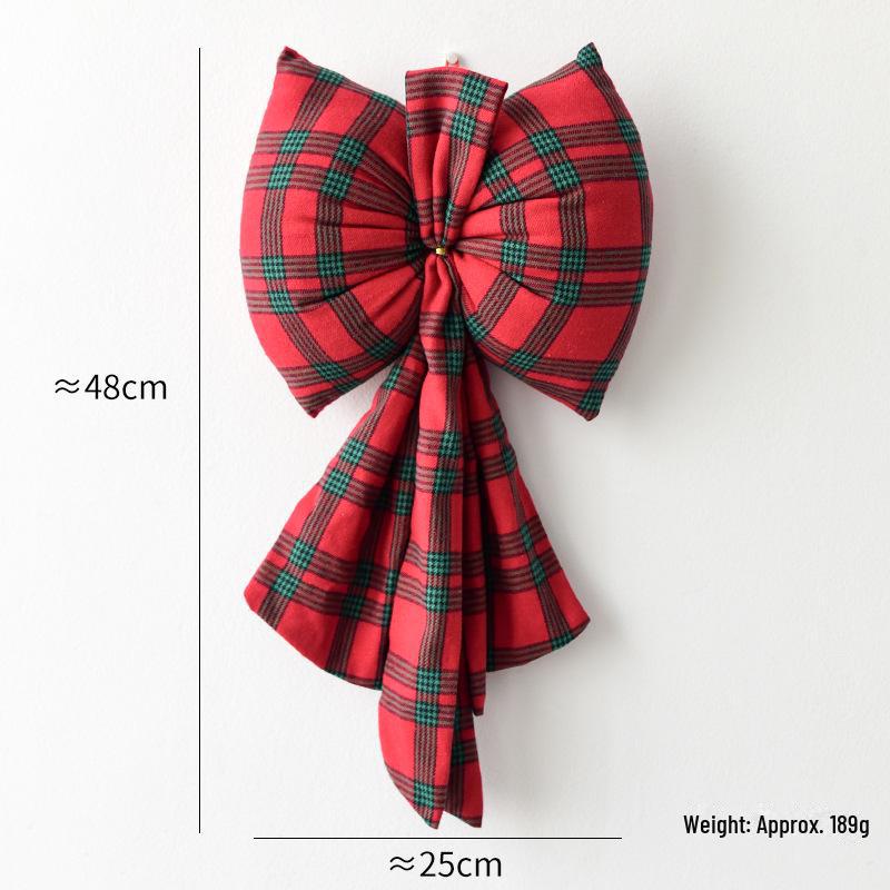 Large Red Velvet 3D Christmas Bow Pendant Ornament