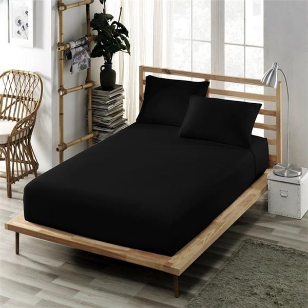 99% Waterproof Bed Cover with Elastic Band Solid Fitted Sheet Smooth Breathable Mattress Pad Cover Anti Mites Bed Linens Multi Size