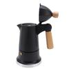 Stovetop Coffee Maker 3 Cups Single Valve Aluminum Alloy Percolator Coffee Maker Pot with Wooden Handle for Home Use