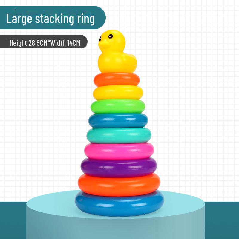 Colorful Rainbow Stacking Rings Educational Toy for Toddlers (Ages 1-3)