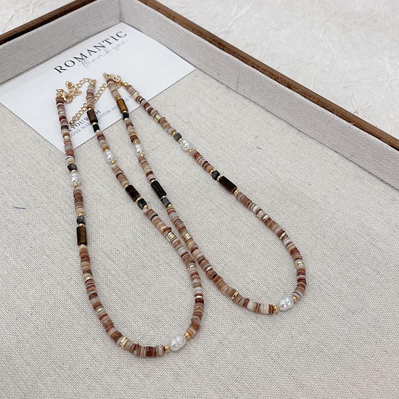 Meng Ziyi Style Natural Stone Pearl Necklace: Women's Retro Light Luxury High-End Clavicle Chain for Spring/Summer