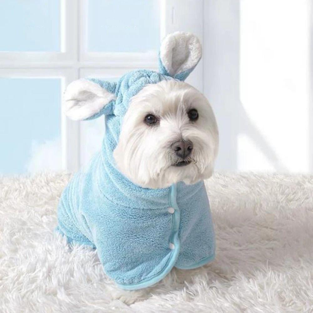 Super Absorbent Dog Bathrobe Quick-drying Cat Bath Robe  for Small Medium Large Dogs