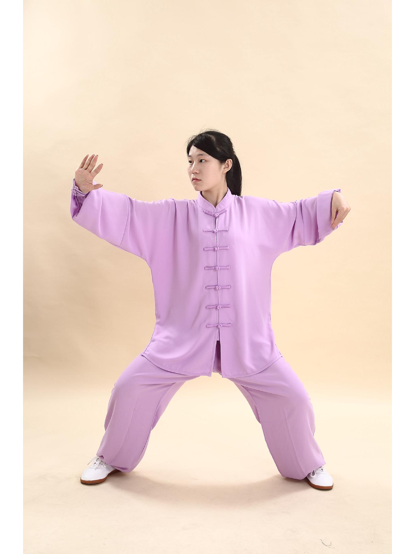 

Хунцин Хлопково-шелковый костюм с длинным рукавом для тайцзицюань для мужчин и женщин, идеально подходит для практик тайцзицюань и Ба Дуань Цзинь Large