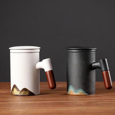 Wushiyuan Ceramic Tea Cup with Wooden Handle
