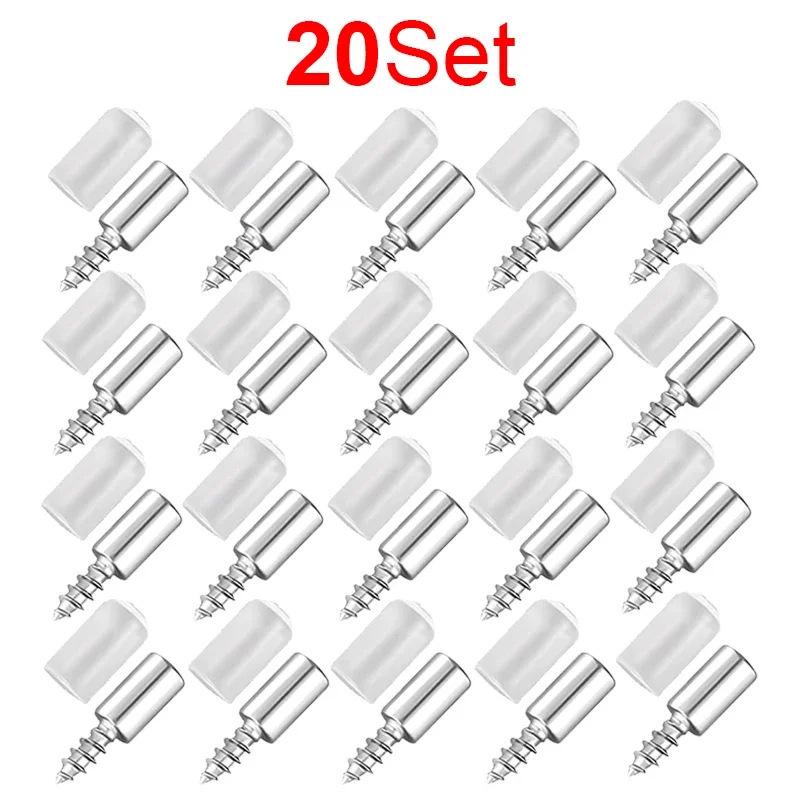 10-120 Set Self-tapping Screws, Shelf Brackets with Anti-slip Sleeves, Wardrobe Divider Fixed Supports, DIY Carpentry Screws