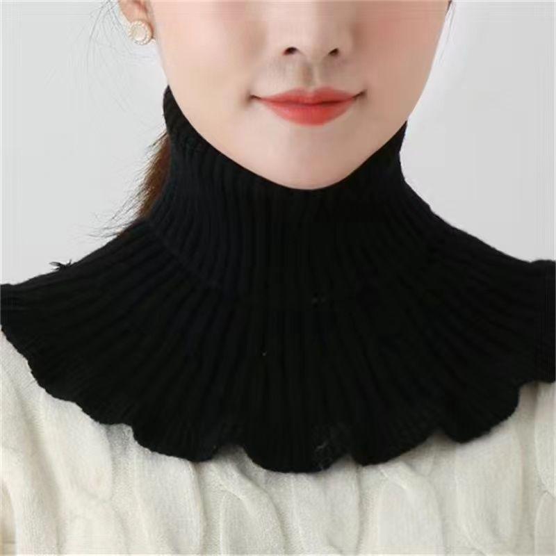 

Новий осінньо-зимовий жіночий підроблений комір із високим горлом, захисний захисний захисний захисний чохол для шиї, вітрозахисний трикотажний теплий чохол для шиї чорний