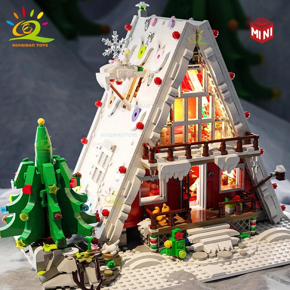 Non-Toxic Christmas Moc Santa Claus House Model Building Blocks Children New Year Diy Exclusive Cabin Toys For Adult Bricks Gift