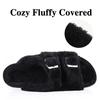 Fashion Smile Winter Fuzzy Clogs Slippers Women Fashion Outdoor Warm Fur Suede Slides Plush Lined Potato Shoes Fluffy Cotton Slippers