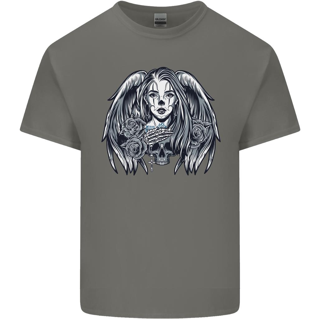Heaven Hell Angel Skull Day Of The Dead Unisexs Light Cotton Tshirt