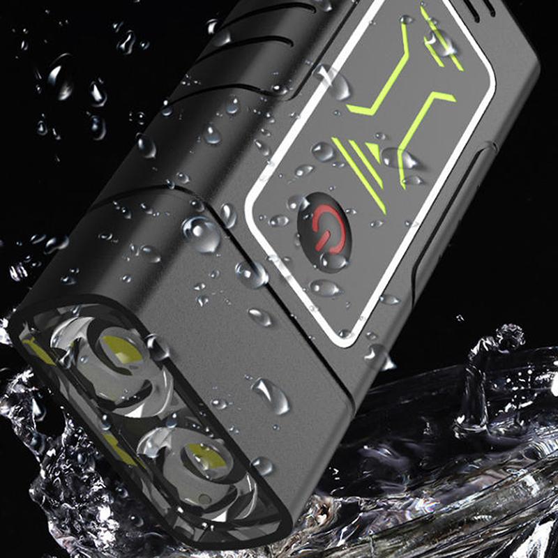 Dual Core Led Flashlight Waterproof Lightweight Rechargeable Outdoor Camping Strong Light Long-Range Portable Keychain Light