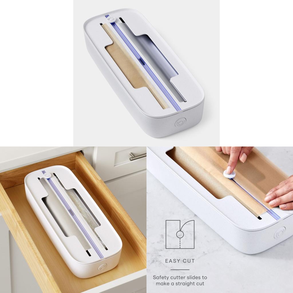 Kitchen Food Wrap Dispenser With Abs Material For Easy Cutting And Fresh Food Preservation