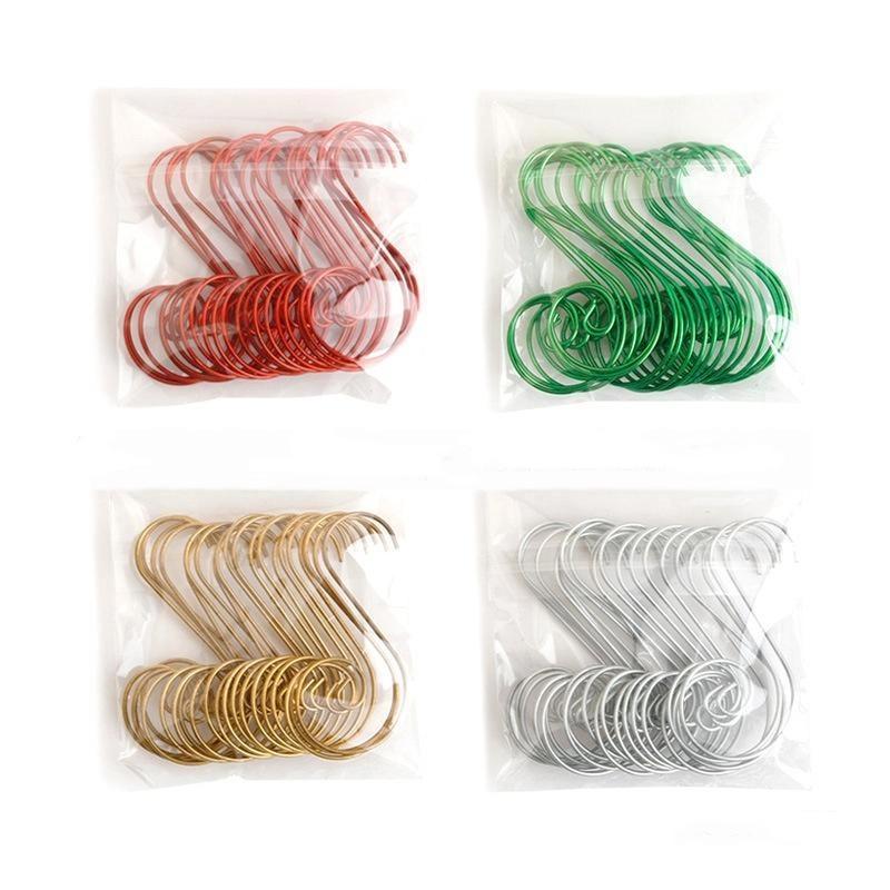 12/20Pcs/Set Party Supplies Christmas Decoration Hanger Hooks Xmas Tree Hook S Shaped Metal Hook