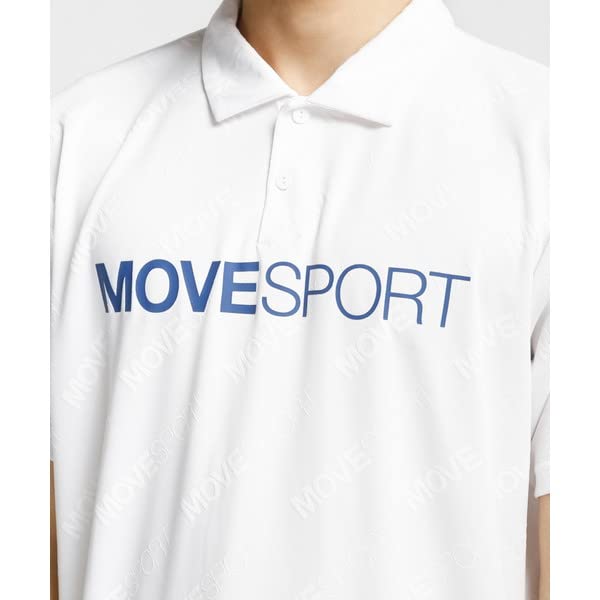 Move Sports Descente Collared Short Sleeve Polo Shirt with UV Dry Size S Men's Protection, Stretch, Sunscreen, Jacquard, White,